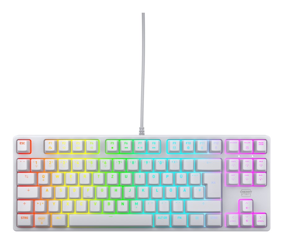 CHERRY K4V2 TKL keyboard Gaming USB QWERTZ German White - Afbeelding 2