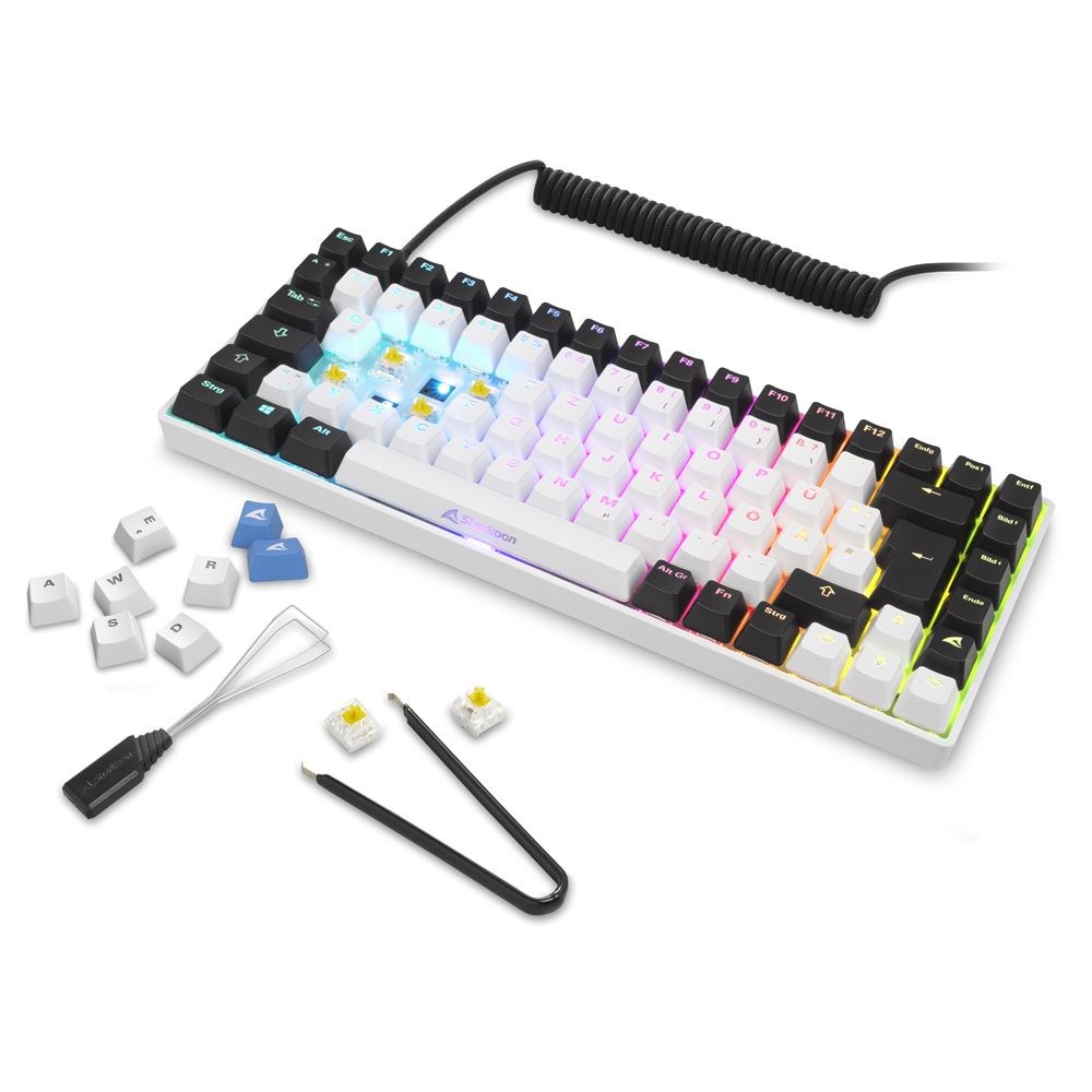 Sharkoon SKILLER SGK50 S3 keyboard Gaming USB QWERTZ German White - Afbeelding 9