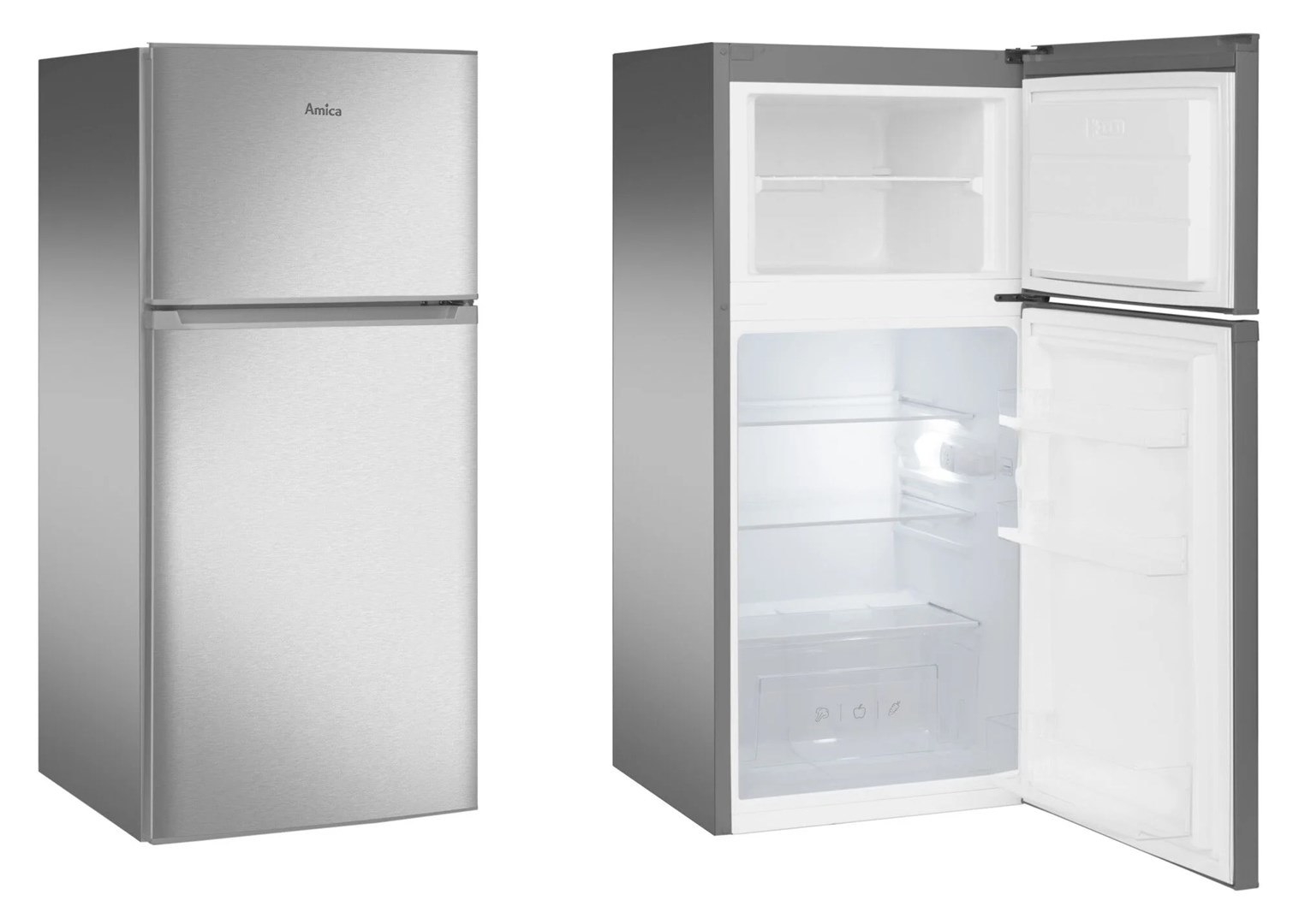 AMICA FD2015.4X(E) Silver Refrigerator with Freezer - Afbeelding 5