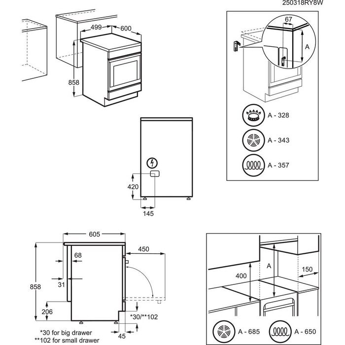 Electrolux LKR540266W Freestanding electric cooker with oven - Afbeelding 3