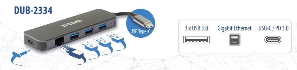 D-Link 5-in-1 USB-C Hub with Gigabit Ethernet/Power Delivery - Afbeelding 10