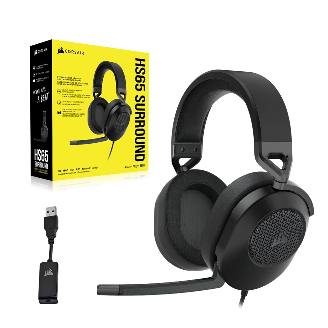 Corsair HS65 SURROUND Headset Wired Handheld Gaming Carbon - Afbeelding 5