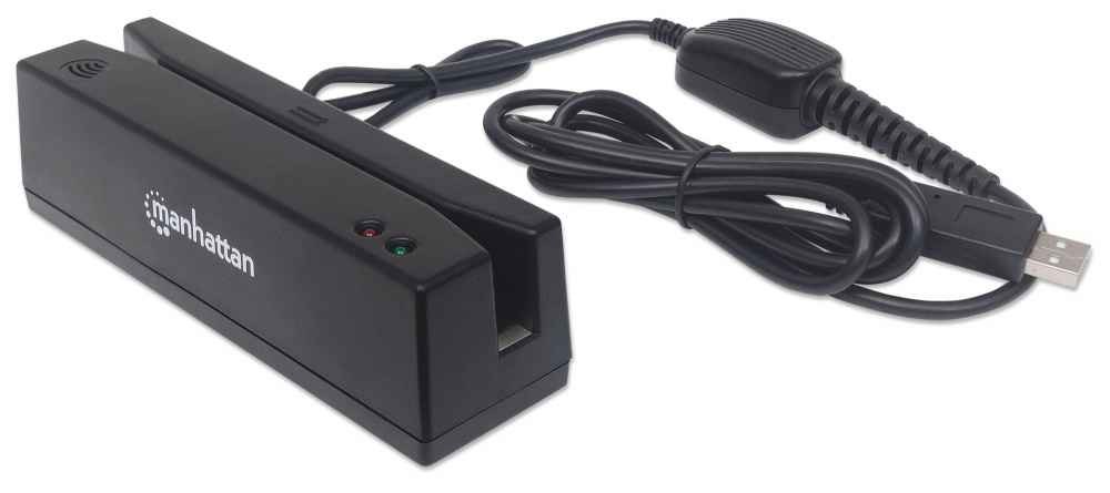 Manhattan USB-A Magnetic Strip Card Reader, Triple Track Reader, Keyboard Wedge Decoder, Cable 1.5m, Black, Three Year Warranty - Afbeelding 11