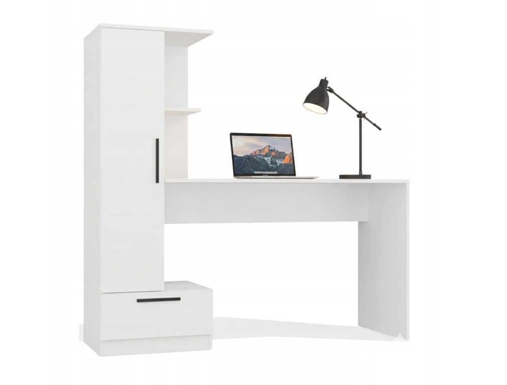 Cosmo Desk + Bookcase Set, White - Afbeelding 3