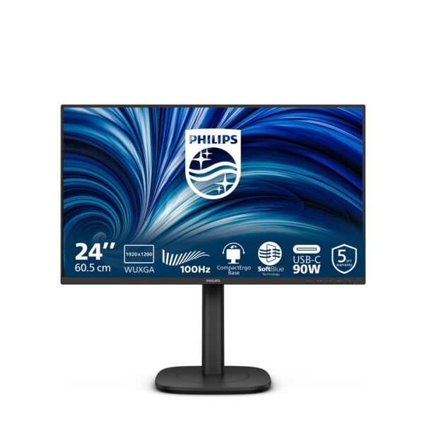 Philips 3000 series 24B2U3301D/00 computer monitor 61.2 cm (24.1") 1920 x 1200 pixels WUXGA LCD Black