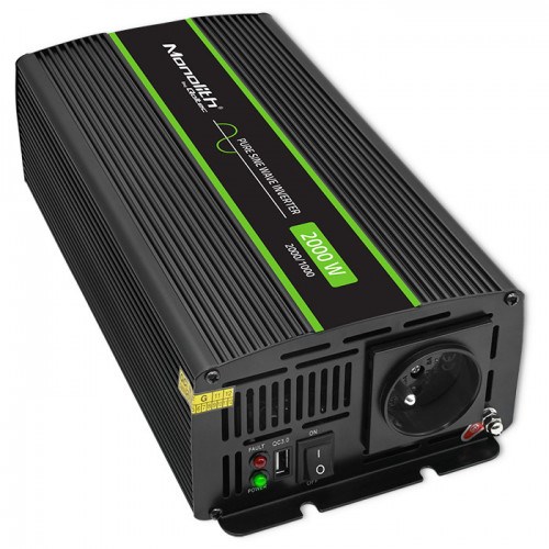 Qoltec Monolith power adapter/inverter Auto 2000 W Black - Afbeelding 8