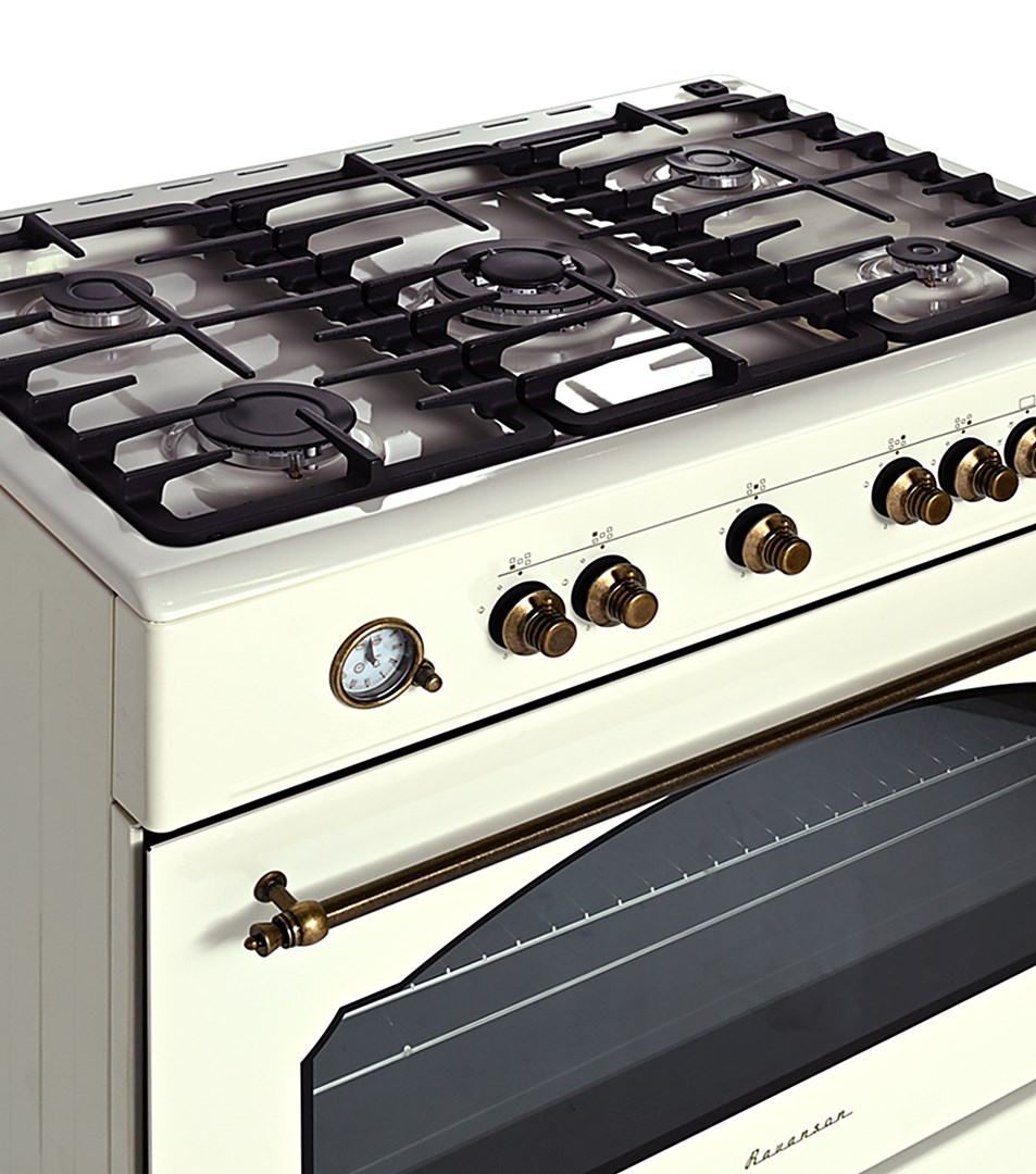 Ravanson Retro KWGE–90ARC gas and electric cooker (cream) - Afbeelding 4