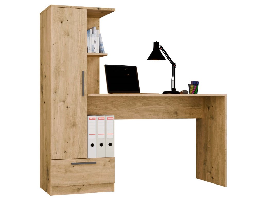 COSMO Oak Artisan Desk + Bookcase Set - Afbeelding 4