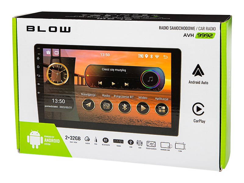 Radio BLOW AVH-9992 2DIN 9" Android/WiFi/GPS/CARPLAY - Afbeelding 6