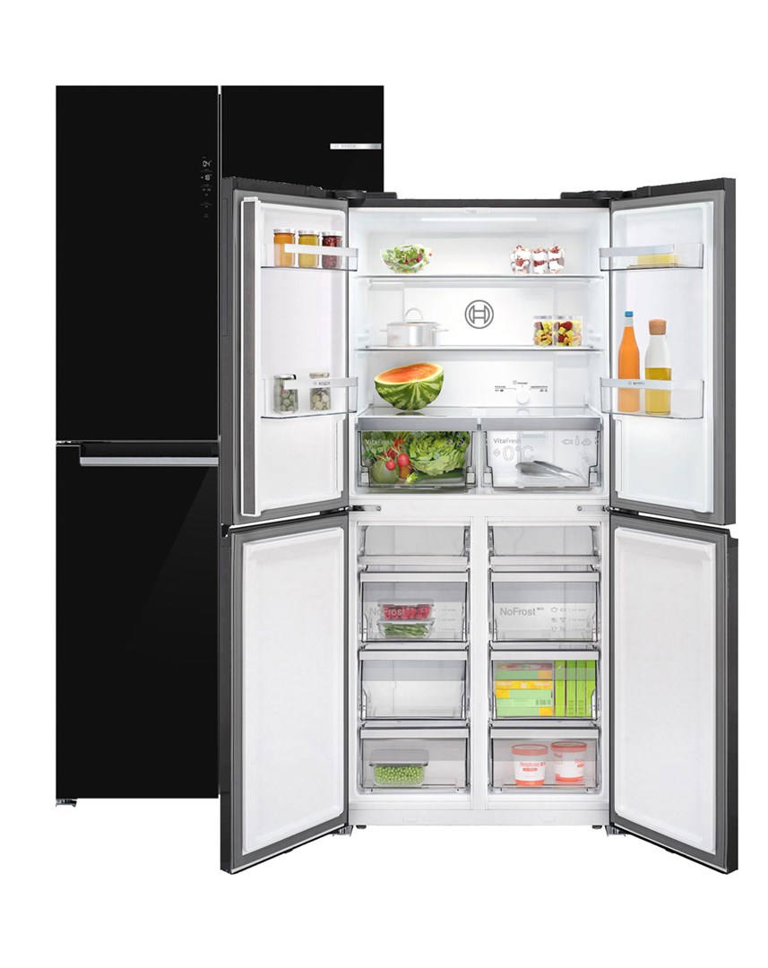 Bosch Serie 4 KMC85LBEA side-by-side refrigerator Freestanding 547 L E Black