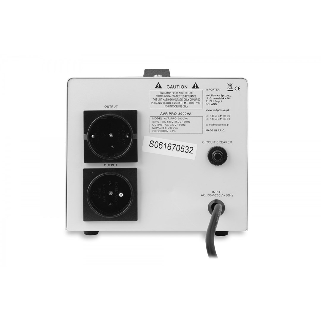 VOLTAGE STABILIZER AVR PRO 2000VA 3% - Afbeelding 5