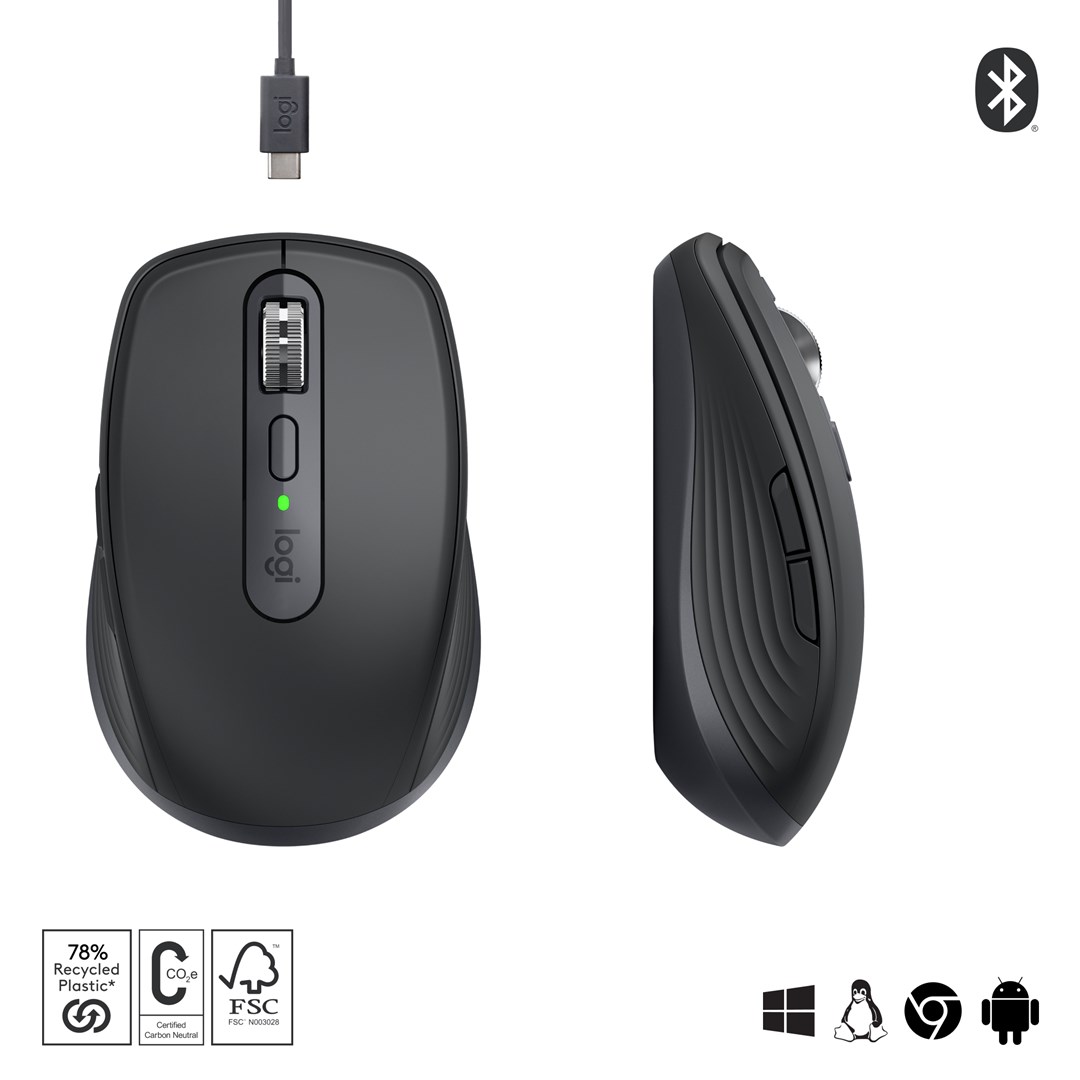 Logitech MX Anywhere 3S mouse Office Right-hand RF Wireless + Bluetooth Laser 8000 DPI - Afbeelding 2
