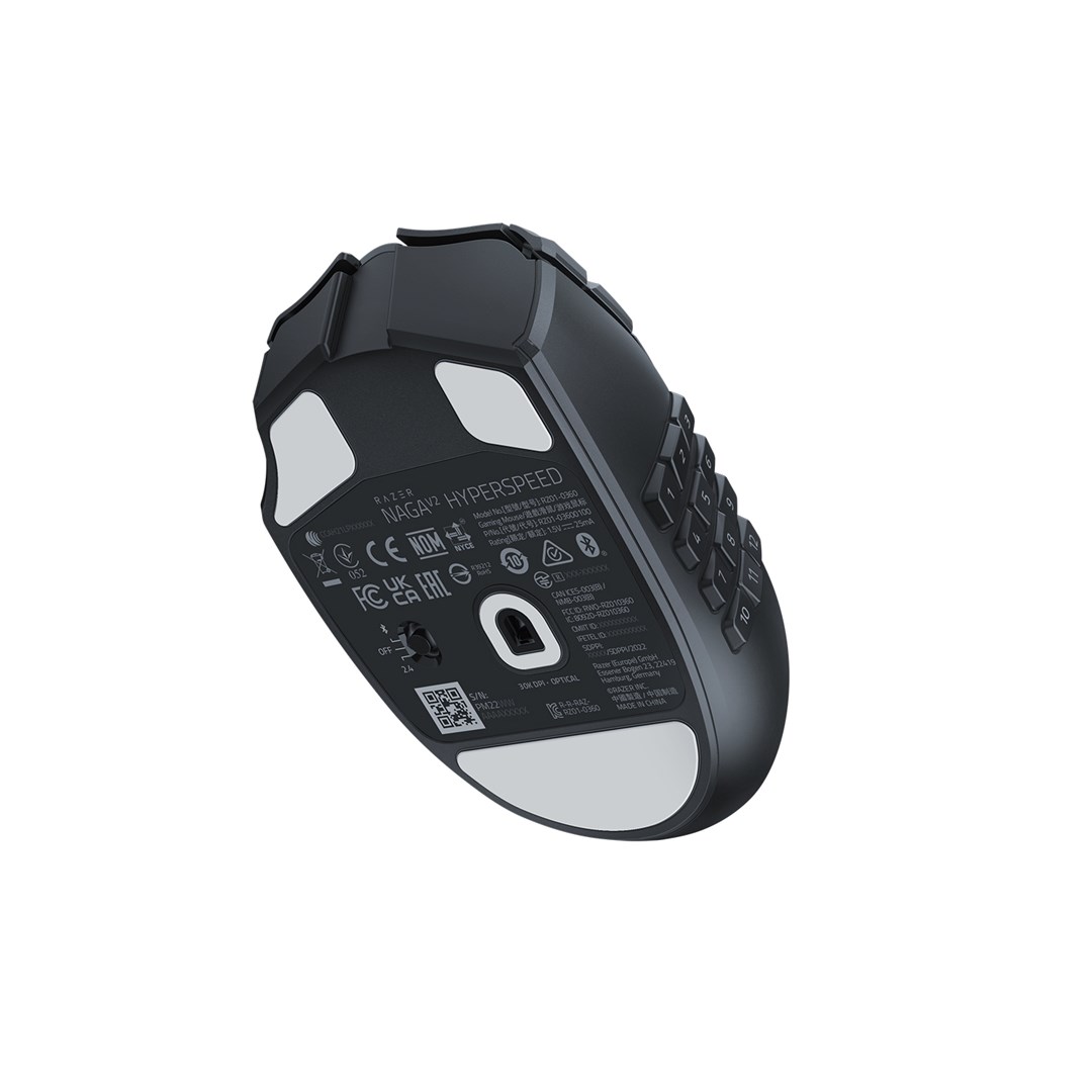 Razer Naga V2 HyperSpeed mouse Gaming Right-hand RF Wireless + Bluetooth Optical 30000 DPI - Afbeelding 6