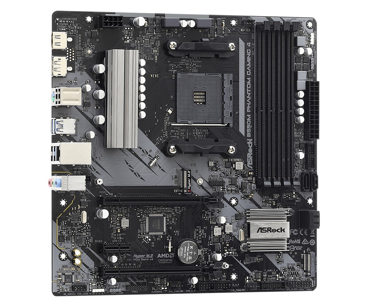 Asrock B550M Phantom Gaming 4 Socket AM4 micro ATX AMD B550 - Afbeelding 4