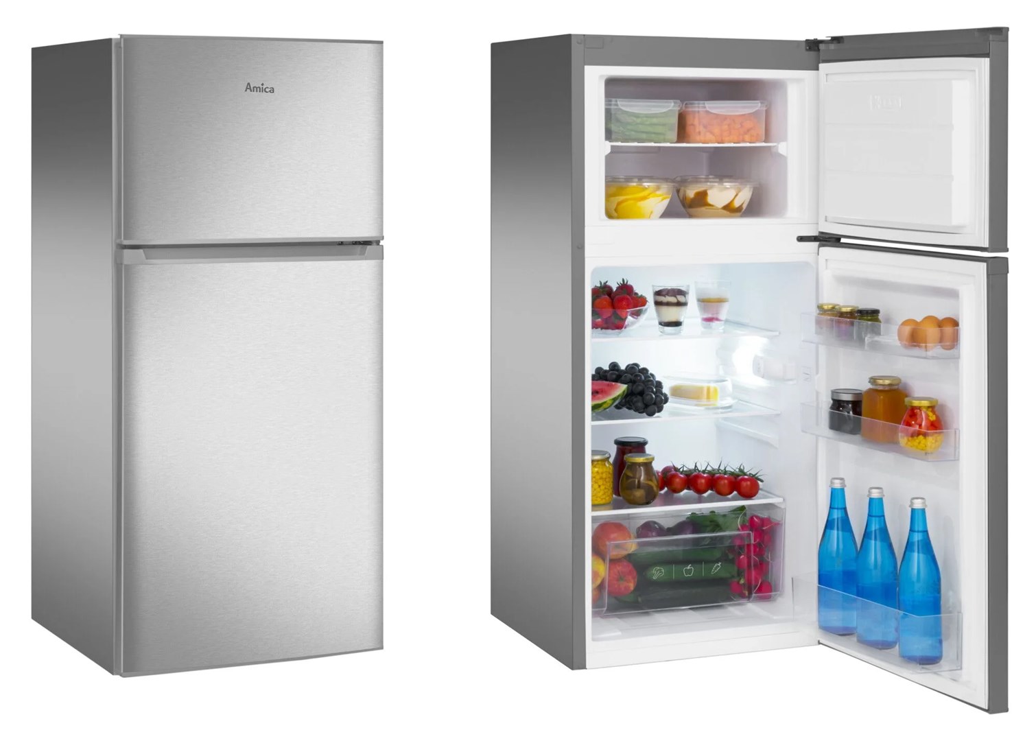 AMICA FD2015.4X(E) Silver Refrigerator with Freezer - Afbeelding 7