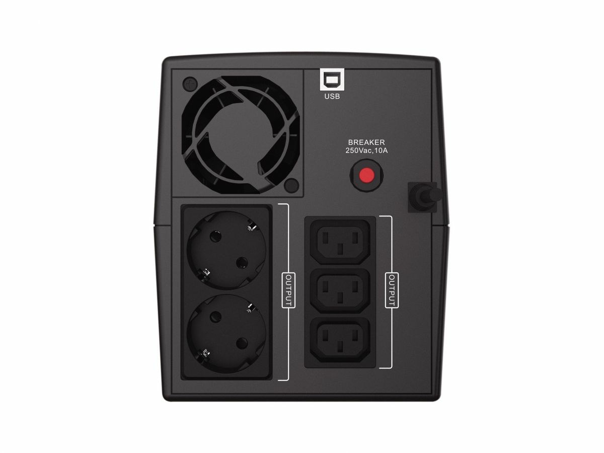 Conceptronic ZEUS08EM 1500VA 900W UPS, IEC, Schuko - Afbeelding 3
