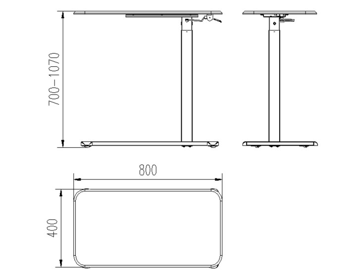 Desk/table with adjustable height Unique LAPTOP DESK black - Afbeelding 2