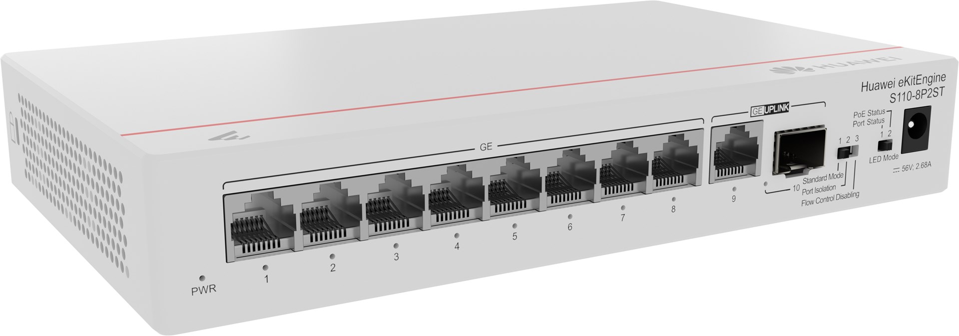 Huawei CloudEngine S110-8P2ST Power over Ethernet (PoE) Grey - Afbeelding 3