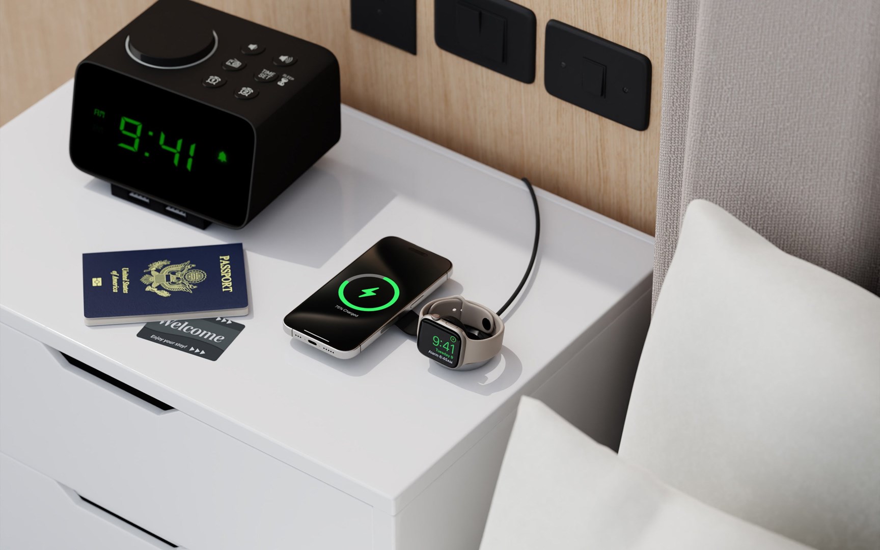 Twelve South ButterFly 2-in-1 Smartphone, Smartwatch Black, Silver USB Wireless charging Indoor - Afbeelding 8