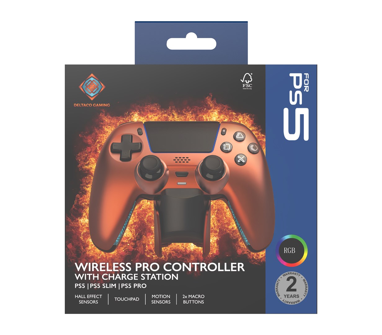 Deltaco Gaming GAM-199-ORANGECOPPER Gaming Controller Orange, Bronze Bluetooth/USB Gamepad PlayStation 5, PC, Android, iOS - Afbeelding 6