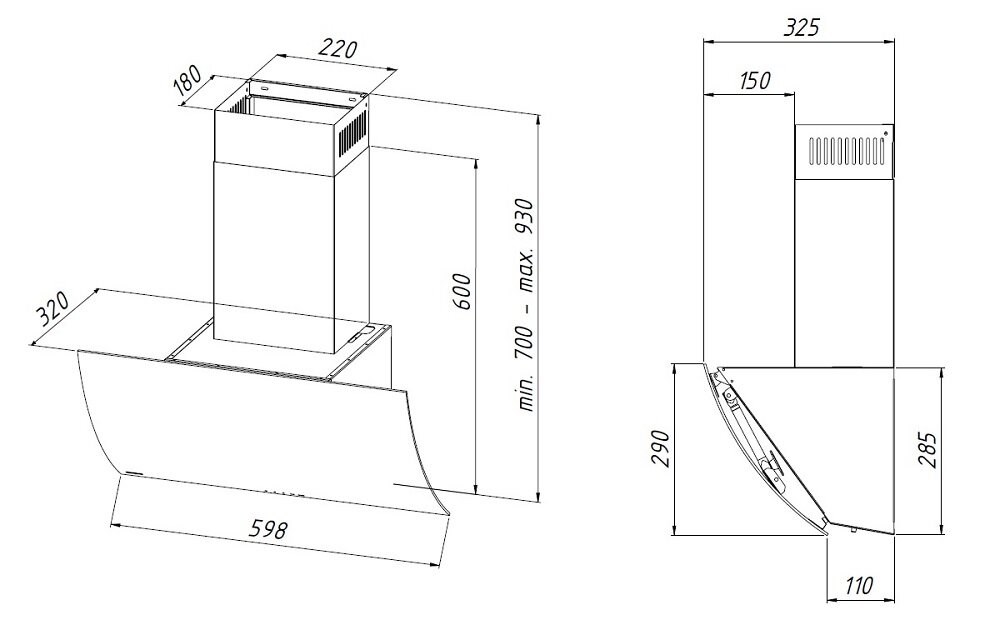 Hood AKPO WK-4 Clarus Eco 60 black - Afbeelding 2