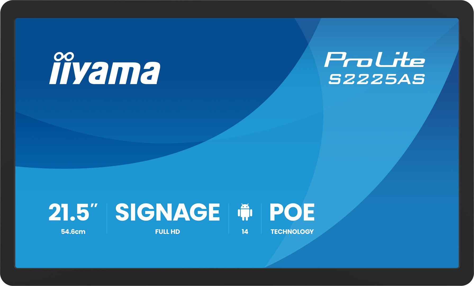 iiyama ProLite S2225AS-B1P Digital signage flat panel 54.6 cm (21.5") LCD Wi-Fi 500 cd/m² Full HD Black Built-in processor Android 24/7 - Afbeelding 2