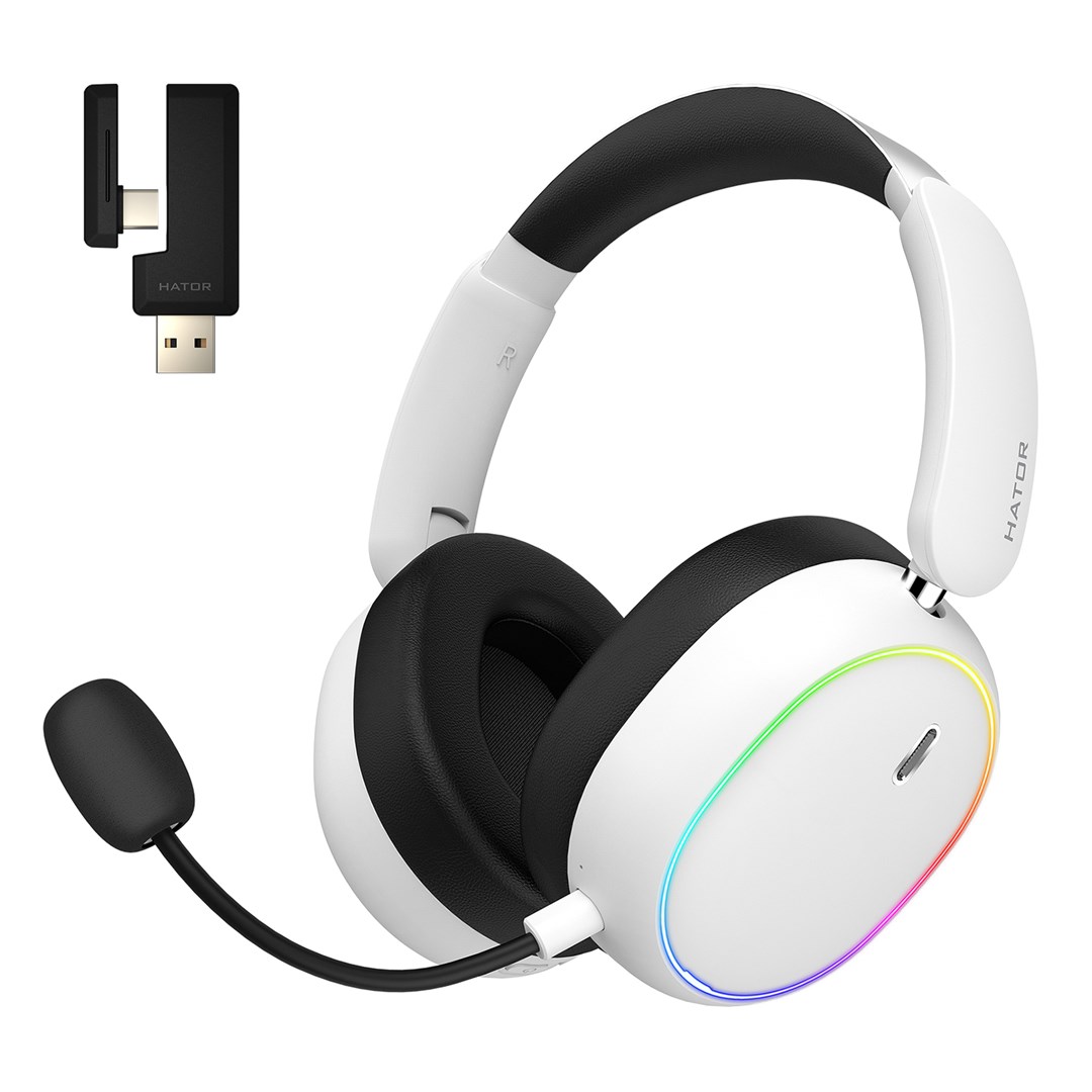 HATOR Phoenix 2 Wireless Headset Wired & Wireless Head-band Gaming USB Type-C / USB Type-A Bluetooth White - Afbeelding 11