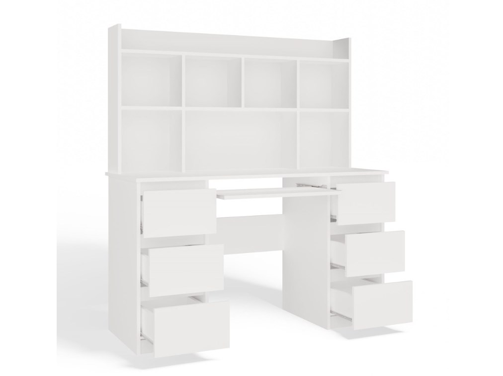 KUBA Desk Set + Extension Piece, White - Afbeelding 7