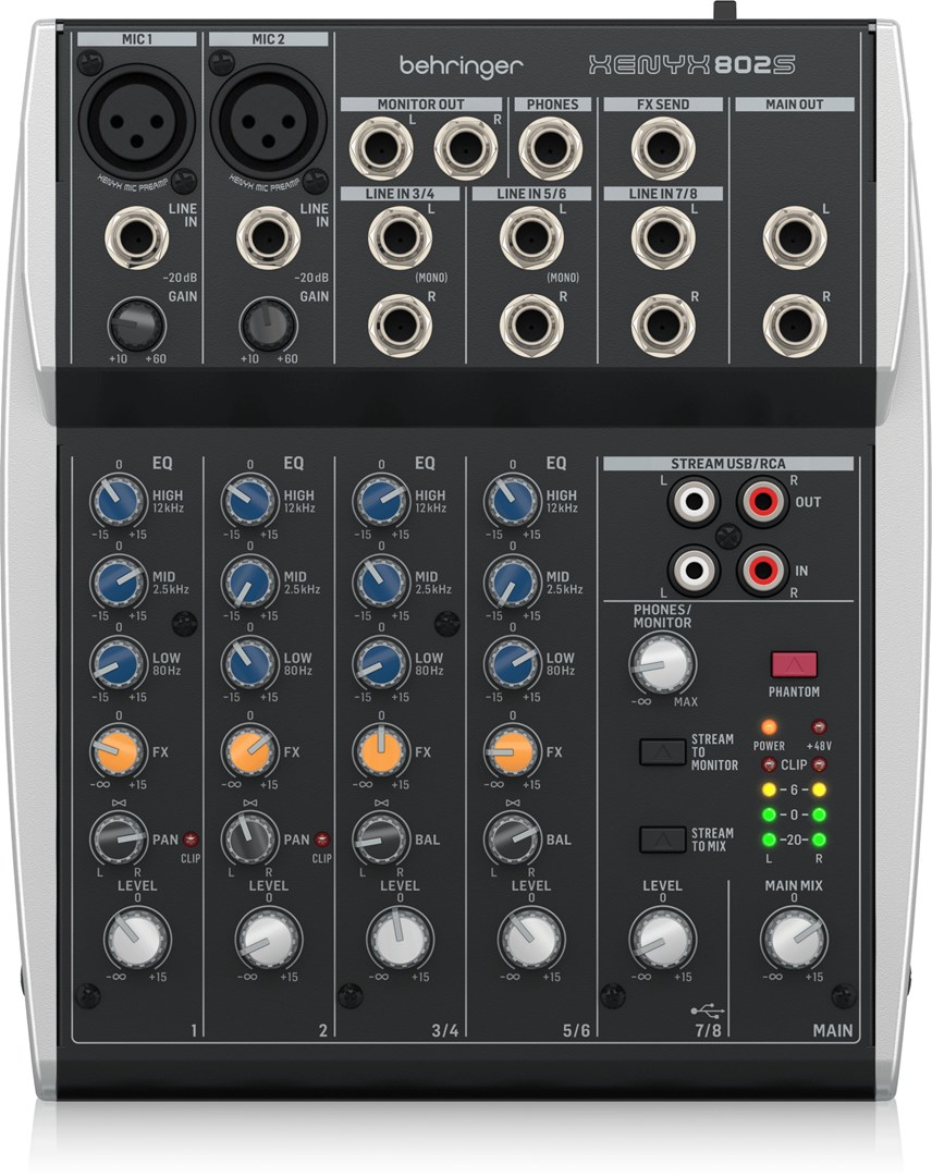 Behringer Xenyx 802S 2 channels Black, Silver