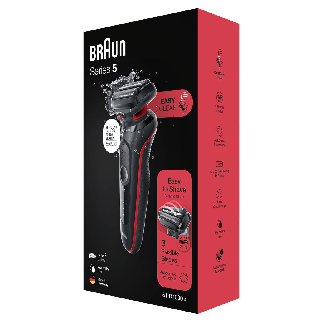 Braun Series 5 50-R1000s Foil shaver Black, Red - Afbeelding 14