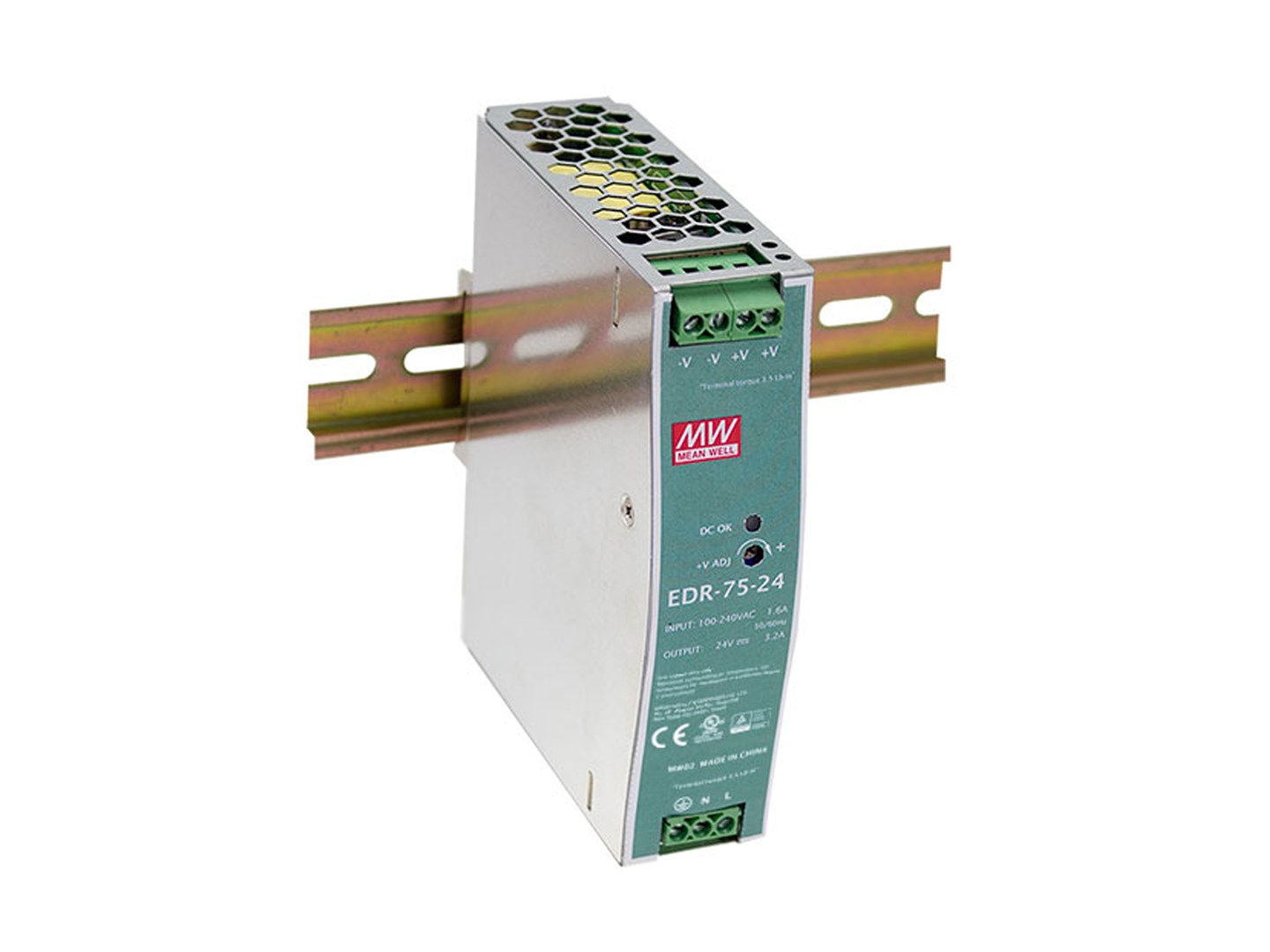 LevelOne 24V DC Industrial Power Supply, 75W, DIN-Rail - Afbeelding 3