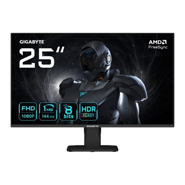 GIGABYTE GS25F14 25” FHD Gaming Monitor - 1920 x 1080, 144Hz, 1ms, 300 cd/m², Display HDR 10, HDMI 2.0, Displayport 1.2