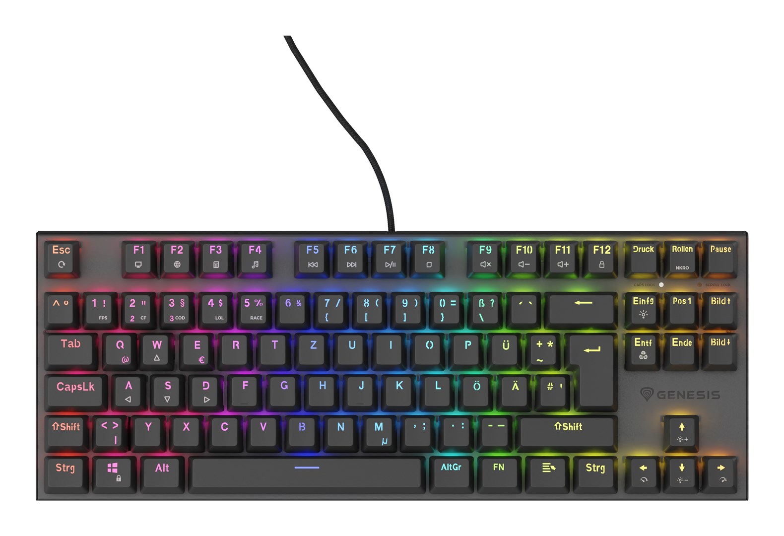 GENESIS Thor 303 TKL keyboard Gaming USB QWERTZ German Black - Afbeelding 14