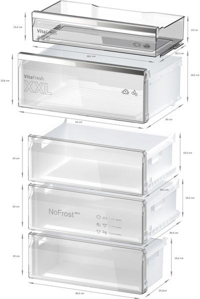 Bosch Serie 6 KGN39LBCF fridge-freezer Freestanding 363 L C Black - Afbeelding 10