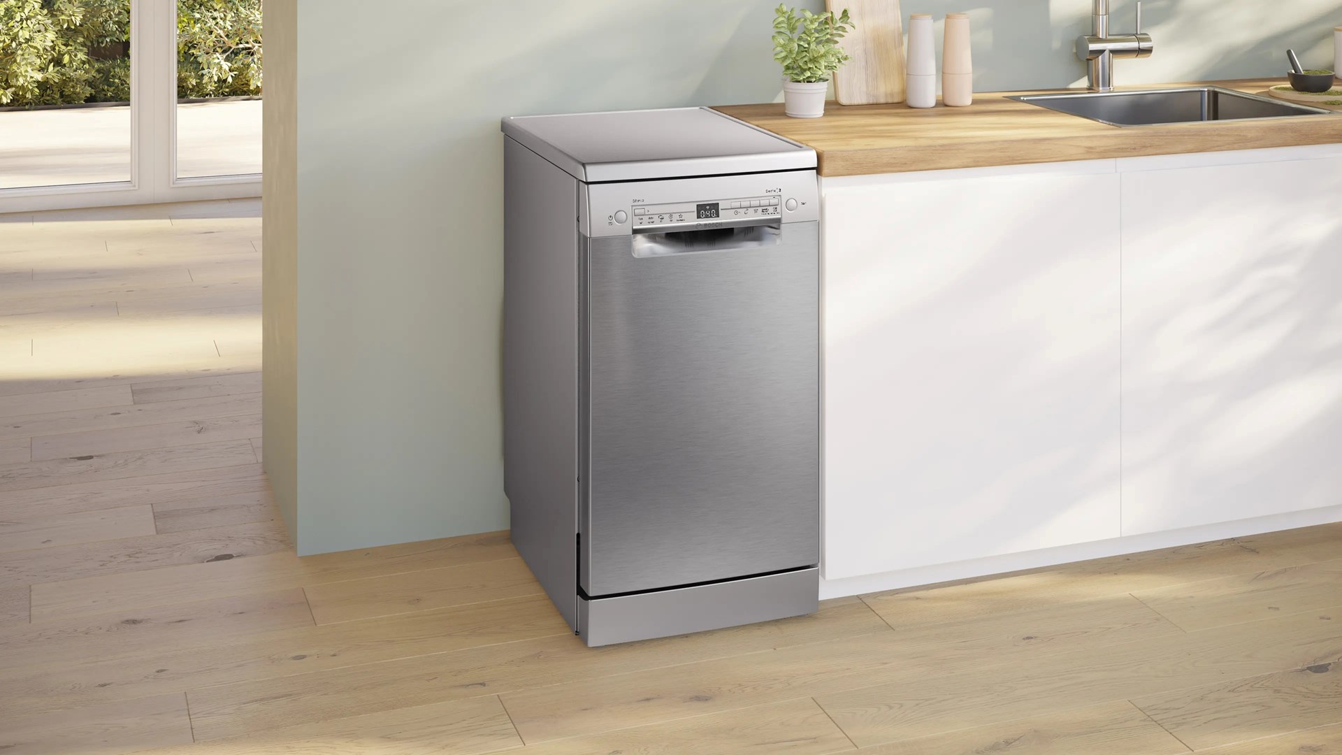 Bosch SPS2HKI02E Freestanding dishwasher 45 cm Brushed steel - Afbeelding 5