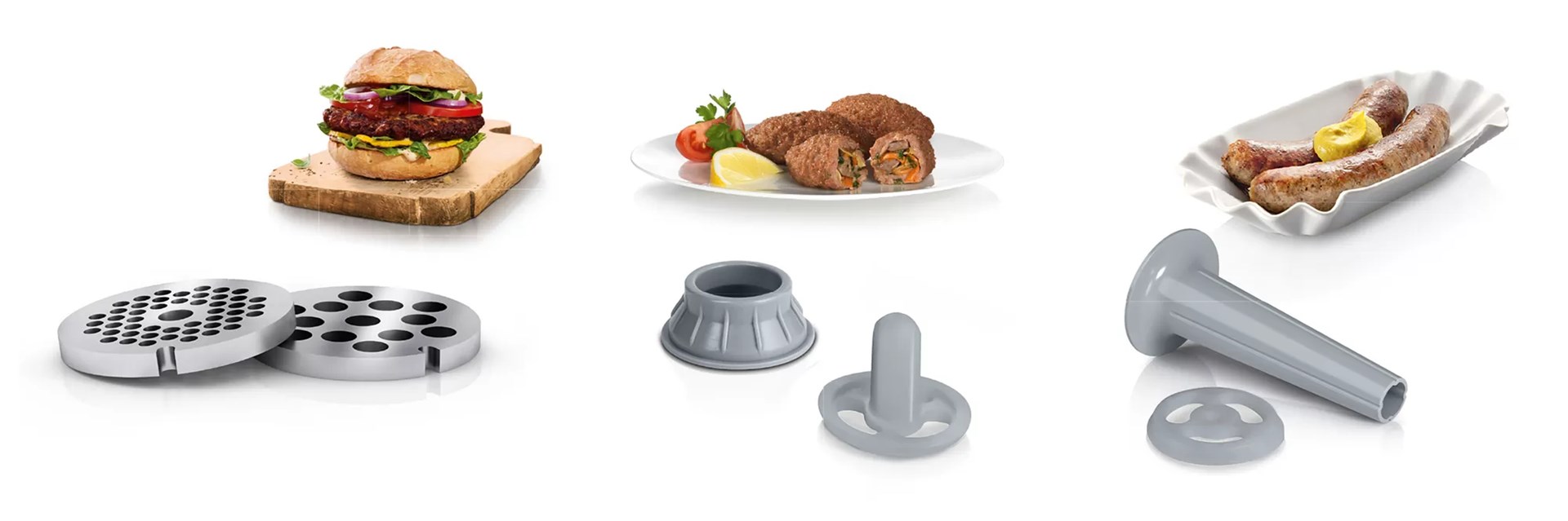 Bosch MFW2520W mincer 1500 W Stainless steel, White - Afbeelding 3