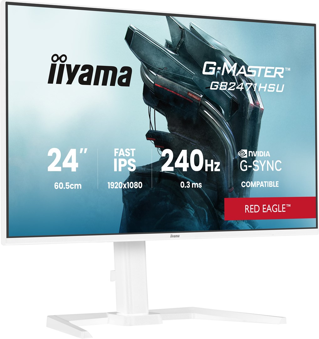 iiyama G-MASTER GB2471HSU-W1 computer monitor 60.5 cm (23.8") 1920 x 1080 pixels Full HD LED White