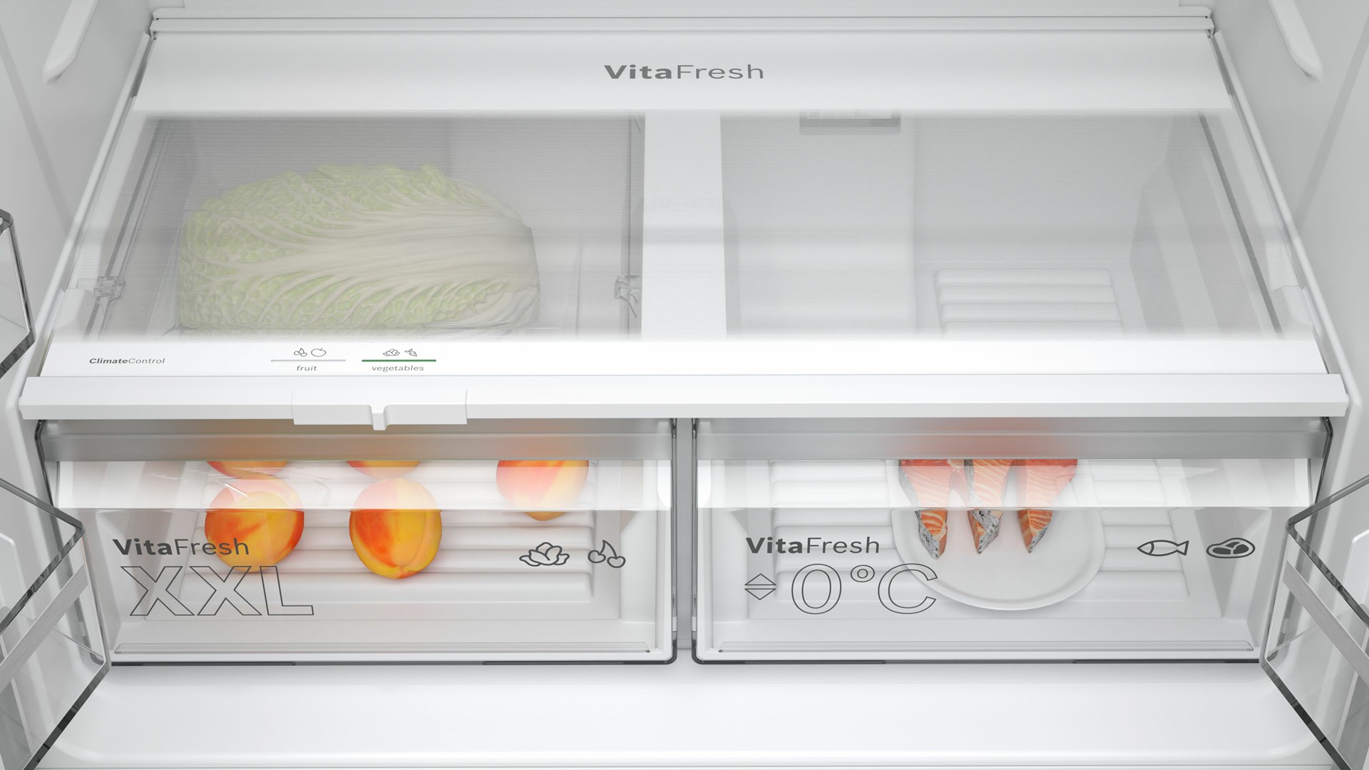 Bosch Serie 4 KFN96VPEA side-by-side refrigerator Freestanding 605 L E Stainless steel - Afbeelding 5