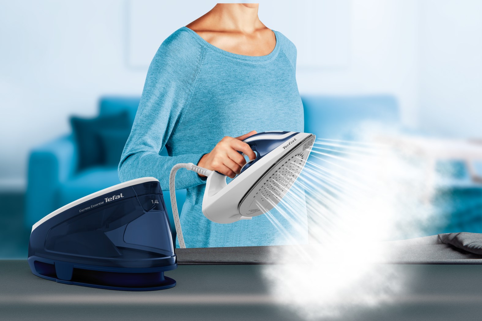 Tefal Express Essential SV6116 2200 W 1.4 L Blue, White - Afbeelding 17