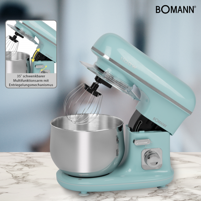Bomann KM 6030 CB food processor 1100 W 5 L Mint colour - Afbeelding 10