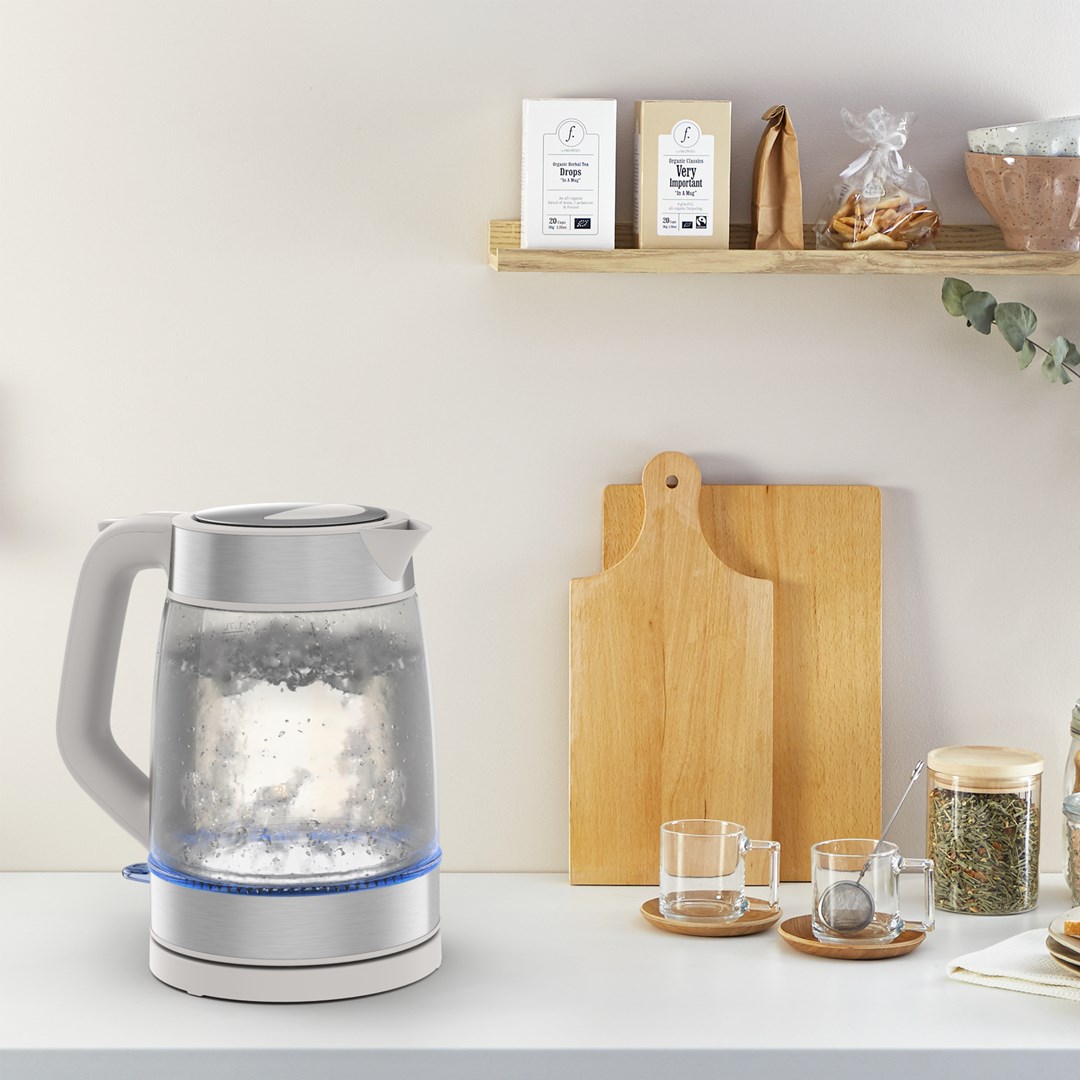 Tefal Glass Kettle KI605B30 electric kettle 1.7 L 2200 W Grey, Silver, Transparent - Afbeelding 9