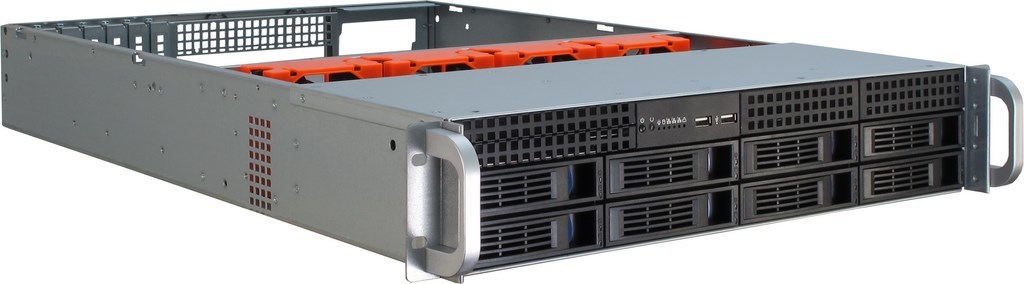Inter-Tech IPC 2U-2408 Rack Black, Stainless steel - Afbeelding 2