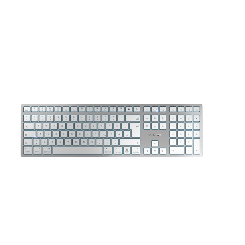 CHERRY KW 9100 SLIM FOR MAC keyboard Universal USB + Bluetooth QWERTZ German Silver - Afbeelding 8