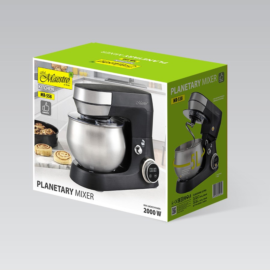 Feel Maestro MR-558 mixer Stand mixer 2000 W Black, Stainless steel - Afbeelding 6