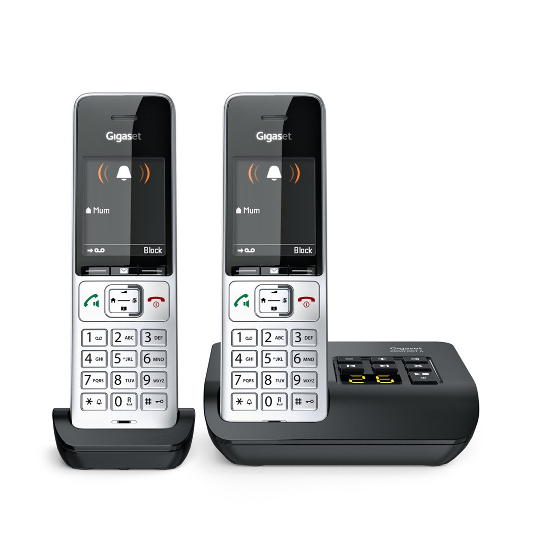 Gigaset COMFORT 500A duo Analog/DECT telephone Caller ID Black, Silver - Afbeelding 4