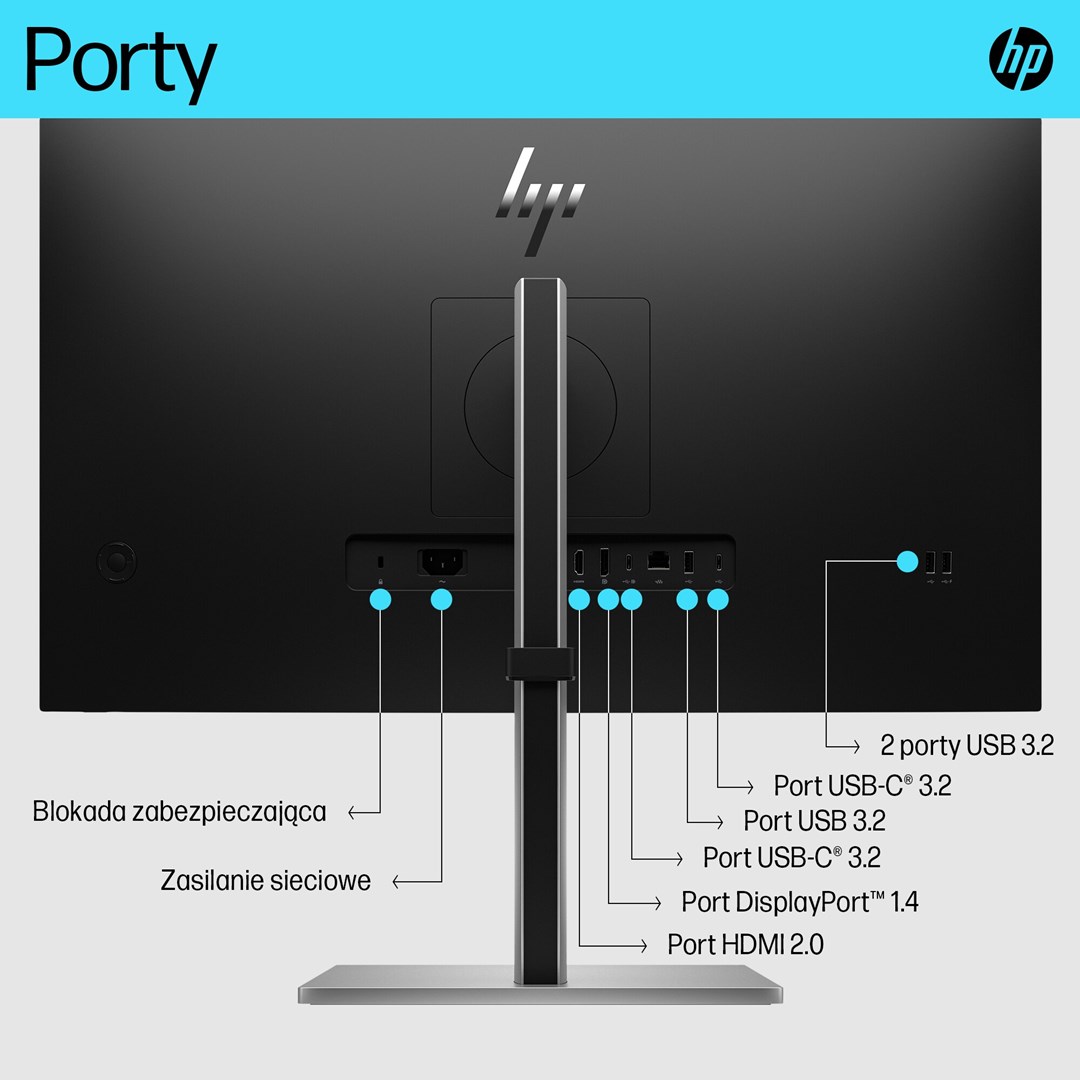 HP E-Series E27k G5 4K USB-C Monitor - Afbeelding 5