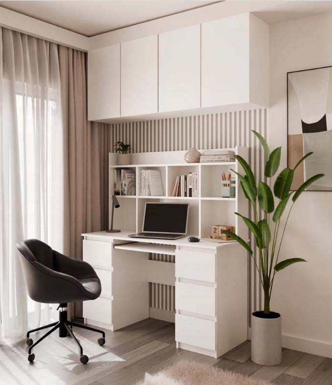KUBA Desk Set + Extension Piece, White - Afbeelding 8