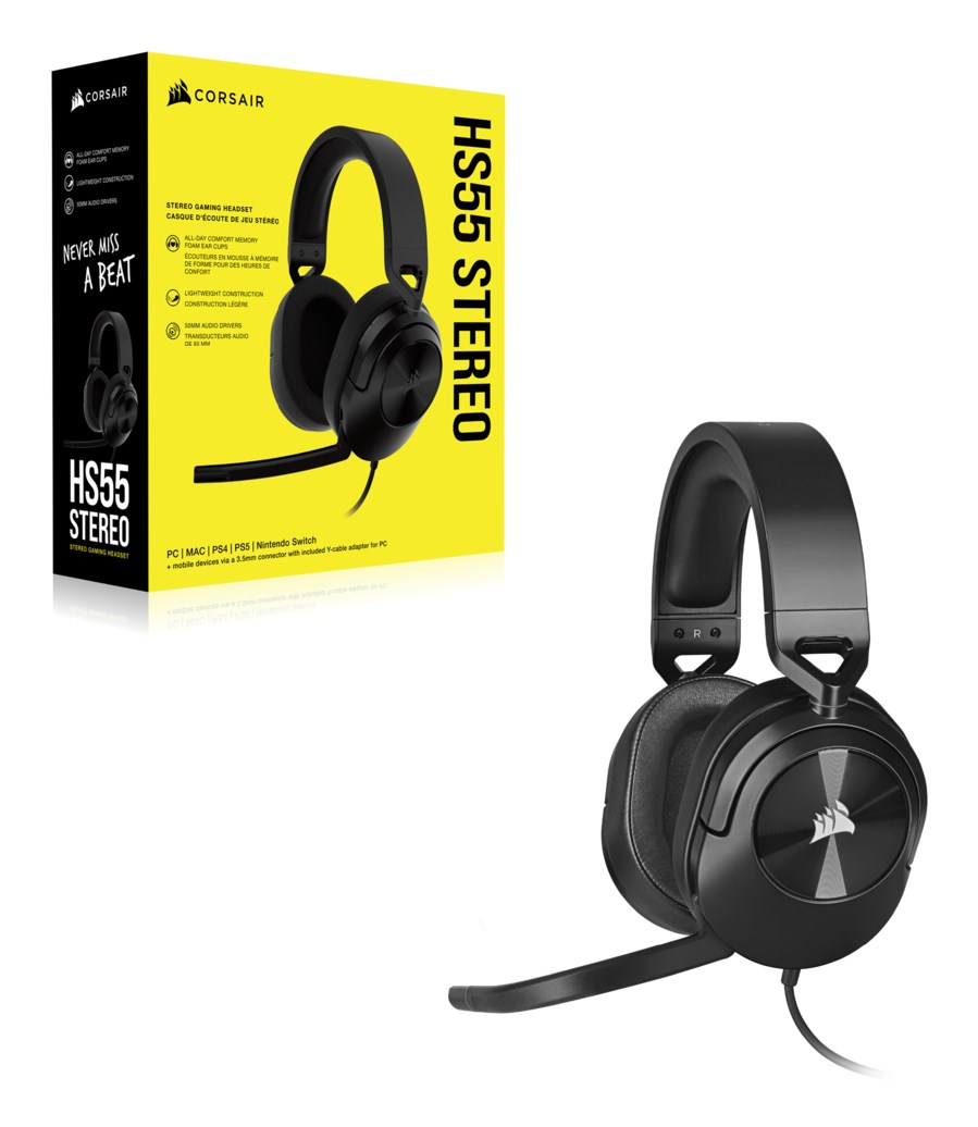 Corsair HS55 STEREO Headset Wired Head-band Gaming Carbon - Afbeelding 5