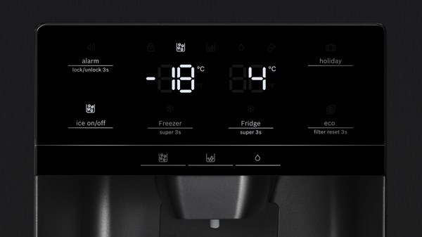 Bosch Serie 6 KAD93ABEP side-by-side refrigerator Freestanding 562 L E Black - Afbeelding 2