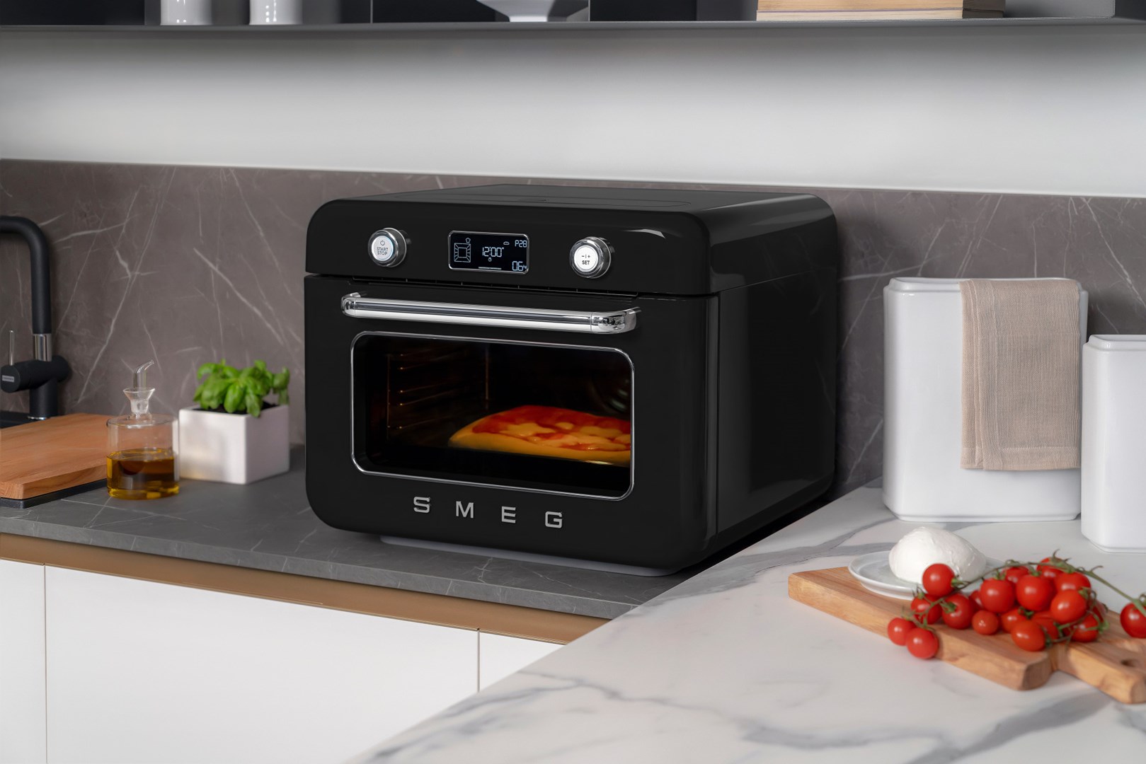 Smeg COF01BLEU steam oven Small Black Buttons, Rotary - Afbeelding 3
